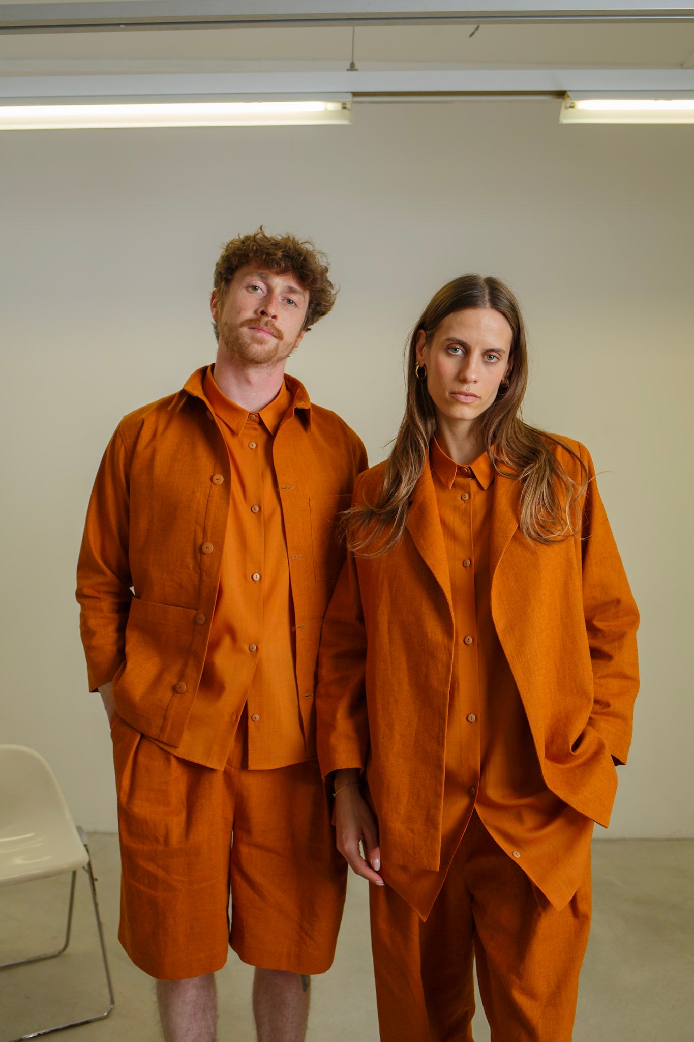 PA10 - Terracotta Linen Pleated Shorts