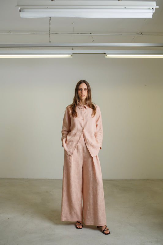 CA01 - Powder Pink Kimono Sleeves Shirt