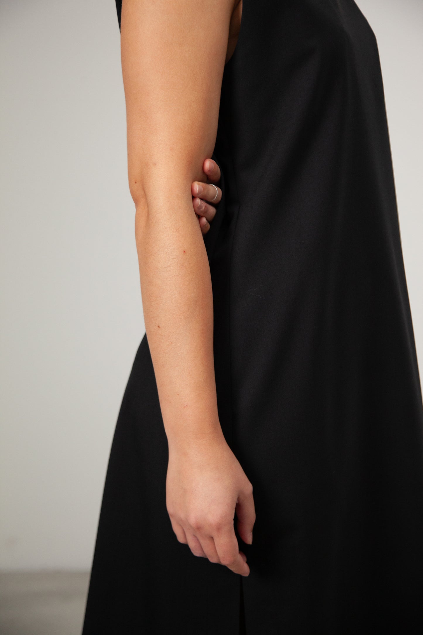 AB08 - Black Flared Wool Dress