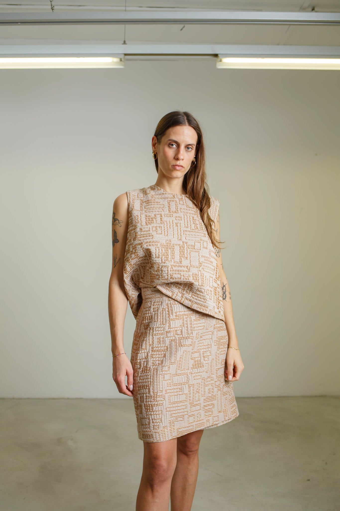 TO10 - Beige Reversible Crossover Top