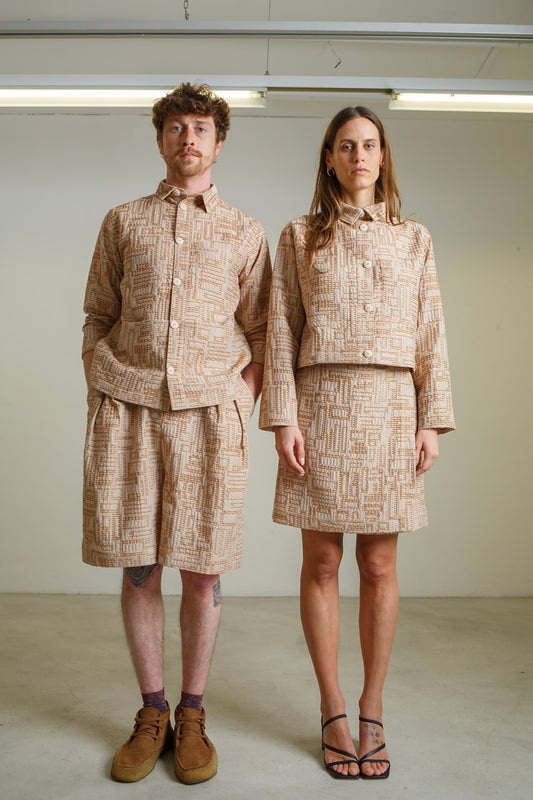 GO03 - Beige Wrap Skirt