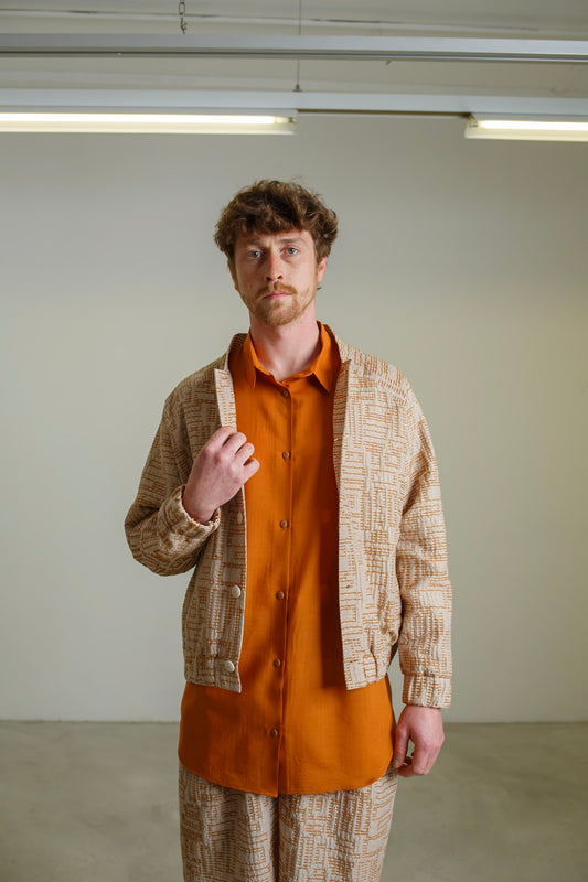 BO01 - Beige Bomber Jacket