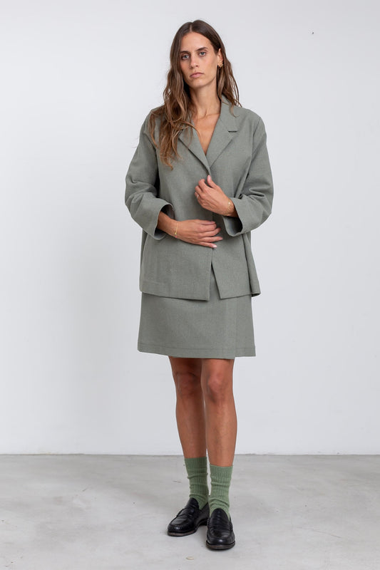 GI01 - Sage Green Hemp/Silk Blazer