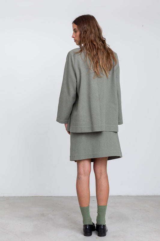 GO03 - Sage Hemp/ Silk Wrap Skirt