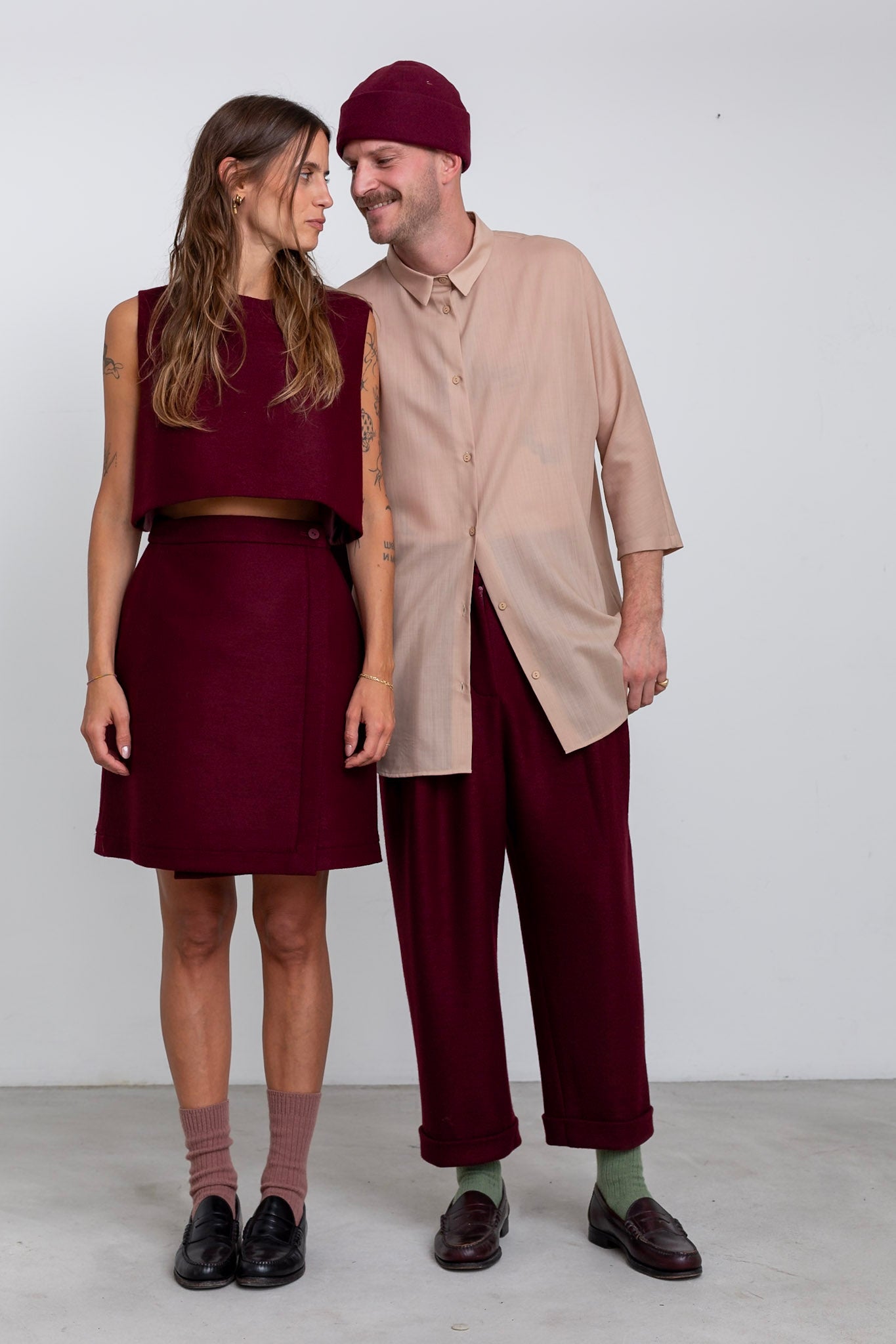 GO03 - Grape Wool Wrap Skirt