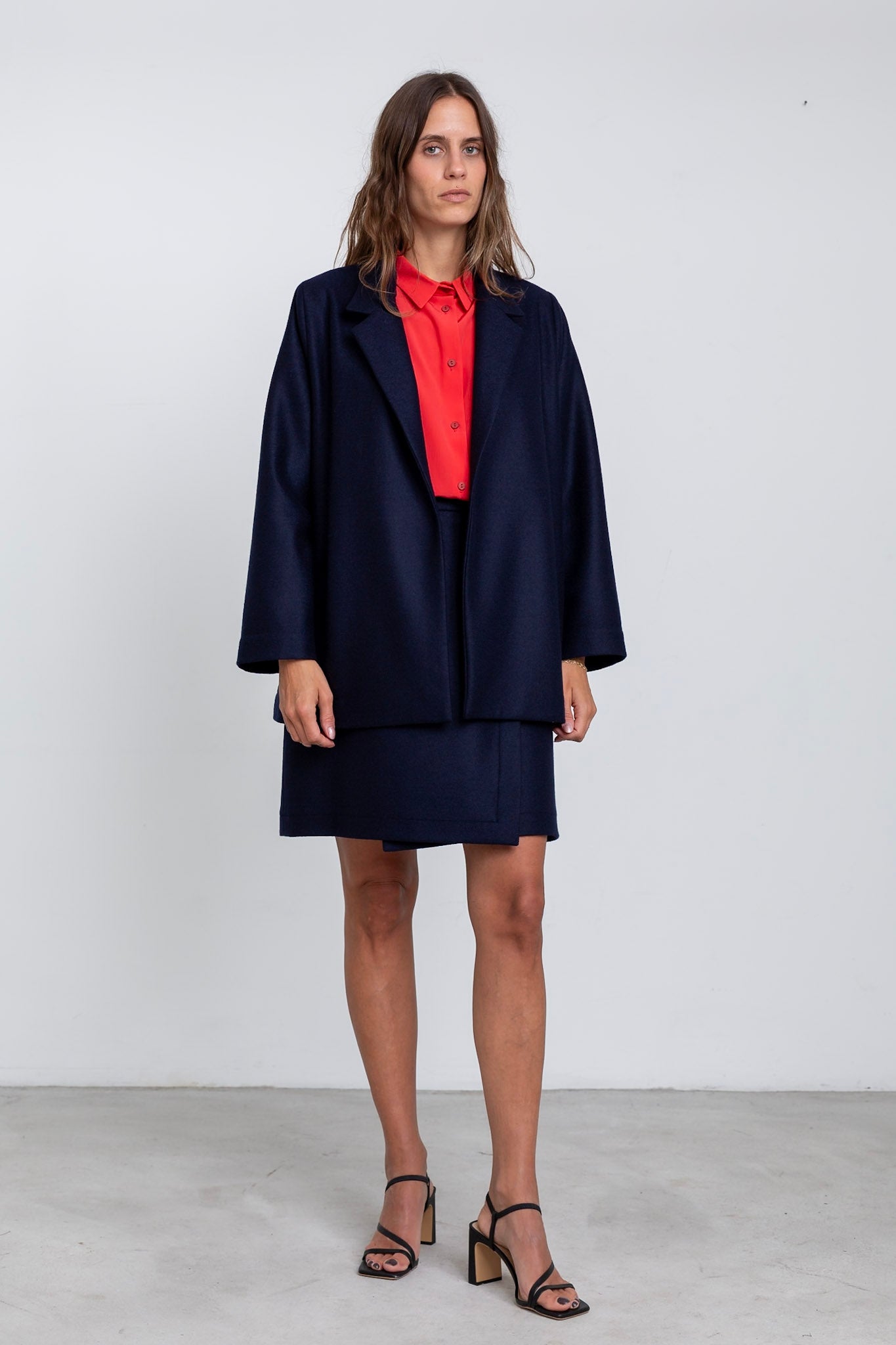 GI01 - Navy Blue Virgin Wool Blazer