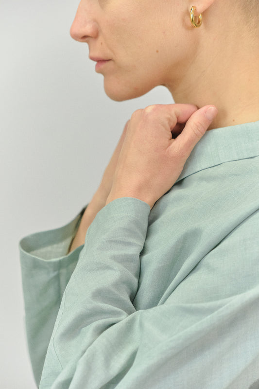 CA01 - Gradient Green Sage Kimono Sleeve Shirt