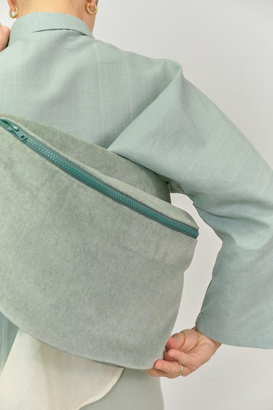 MA01 - Sage Green Spacious Belt Bag