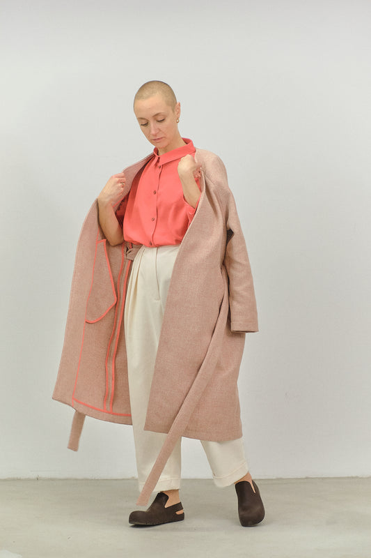 GI08 - Herringbone Overcoat Without Collar