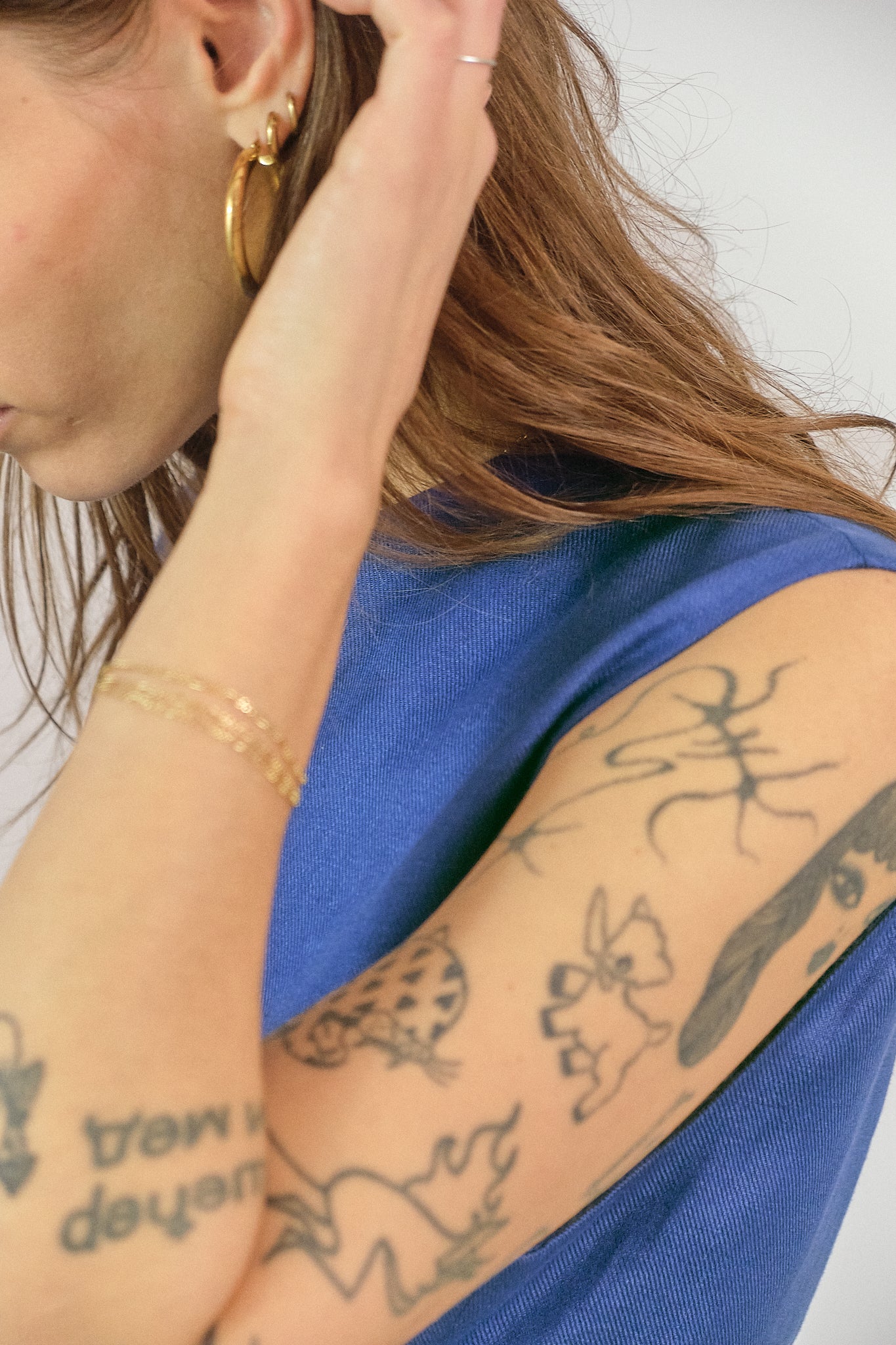 AB06 - Blue Linen Sleek Straight-Line Dress