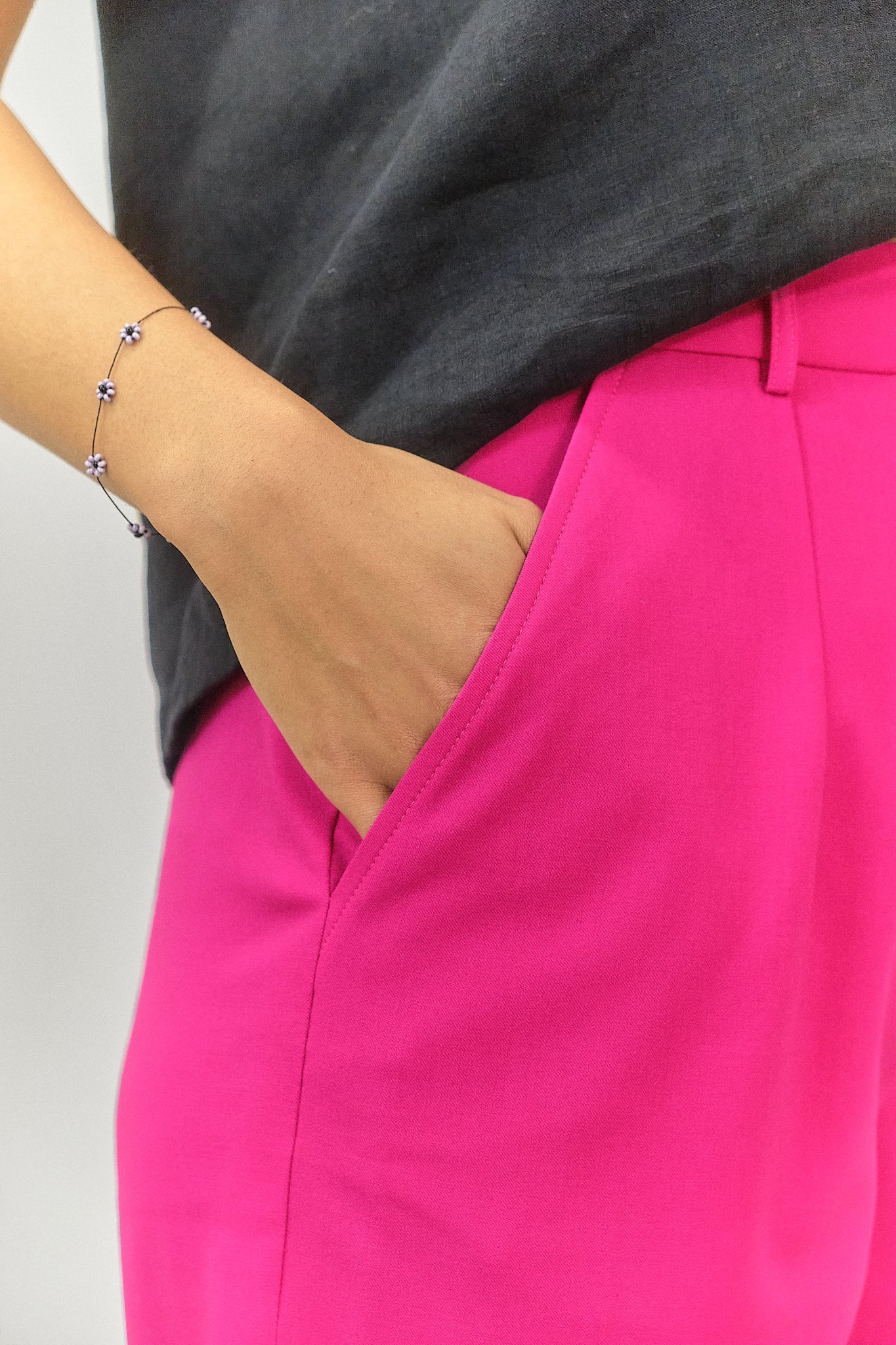 PA08 - Cyclamen Pink Straight-Cut Trousers