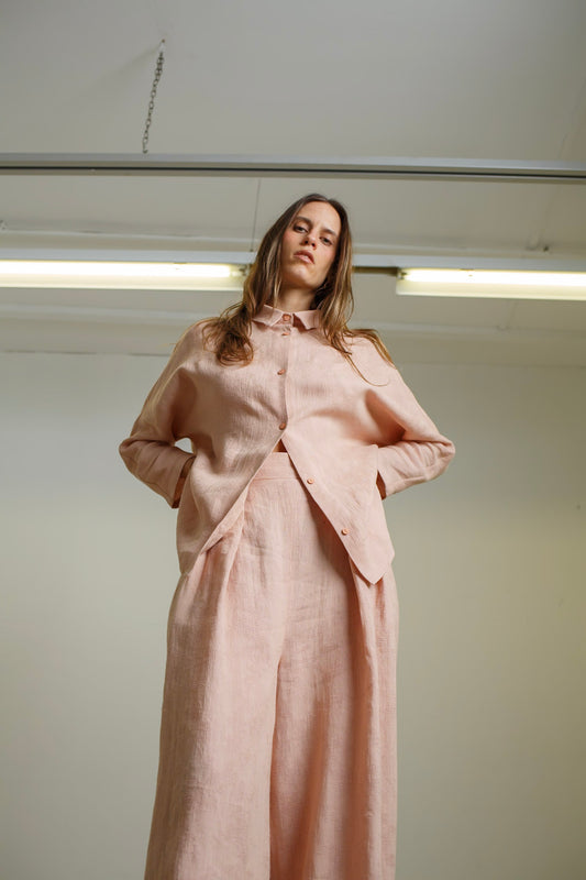 CA01 - Powder Pink Kimono Sleeves Shirt