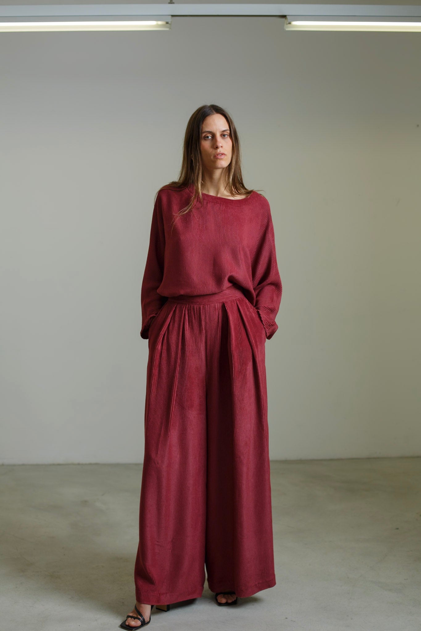 PA13 - Light Cordury Palazzo Trousers