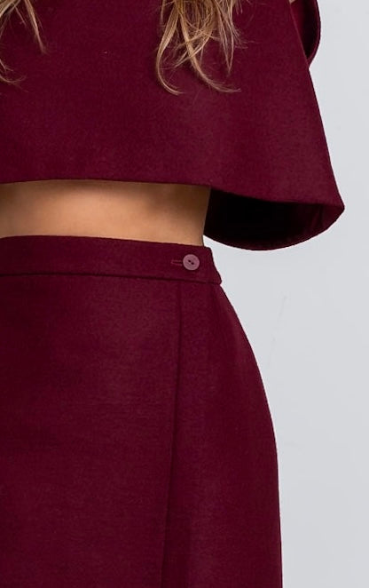 GO03 - Grape Wool Wrap Skirt