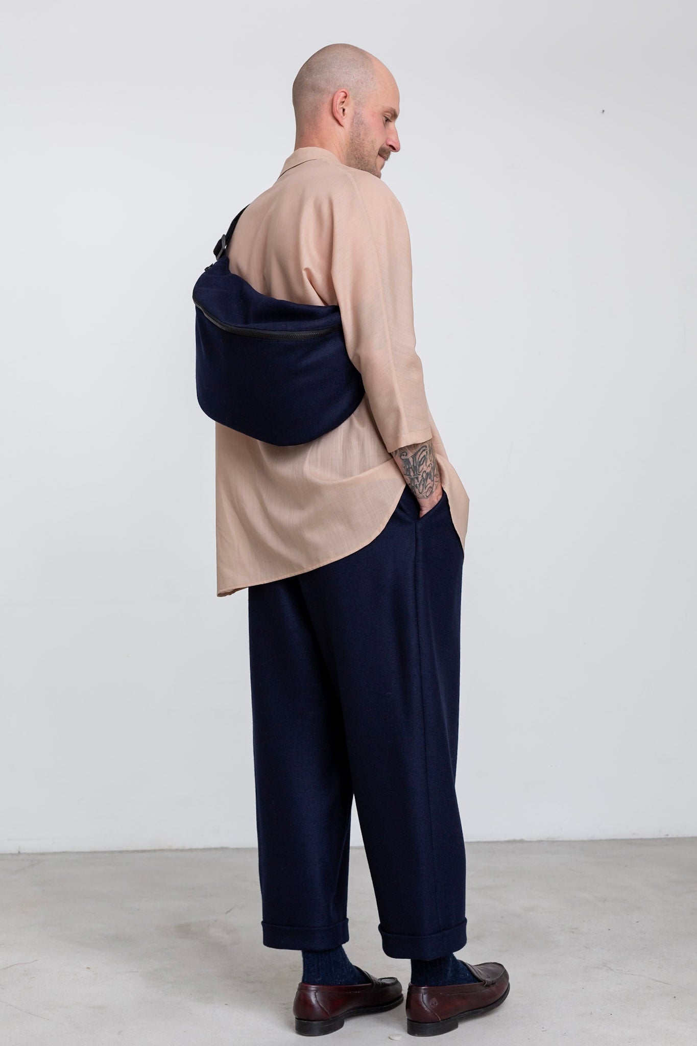 MA01 - Spacious Navy Blue Belt Bag