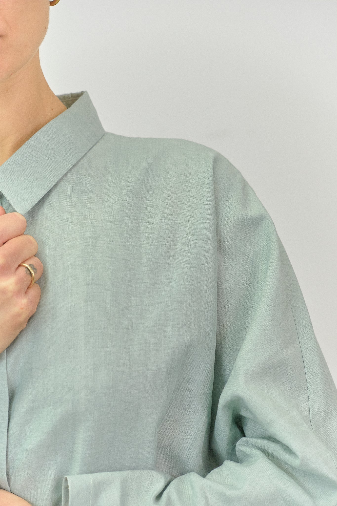 CA01 - Gradient Green Sage Kimono Sleeve Shirt
