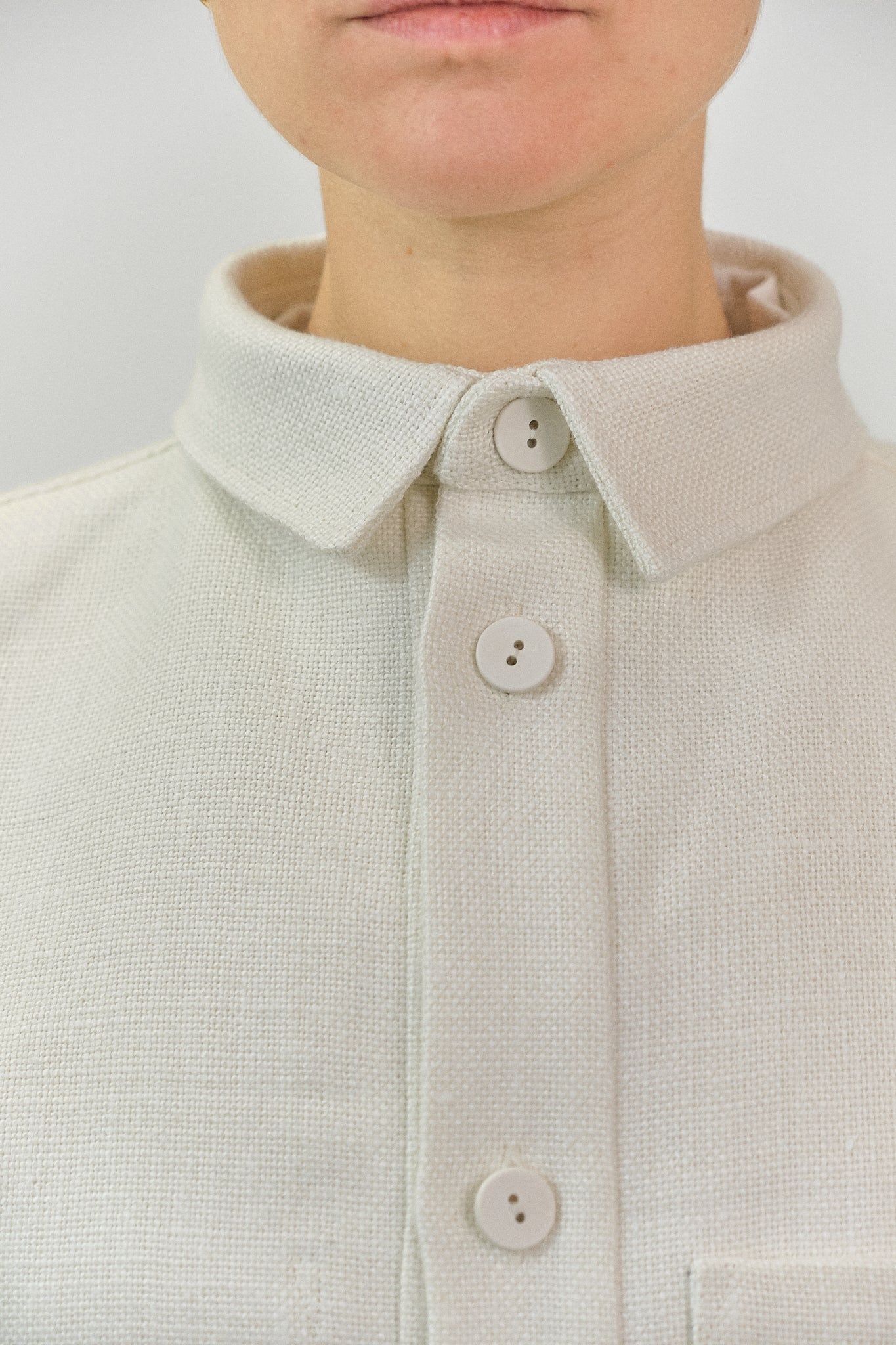 WJ01 - White Heavy Linen Working Jacket