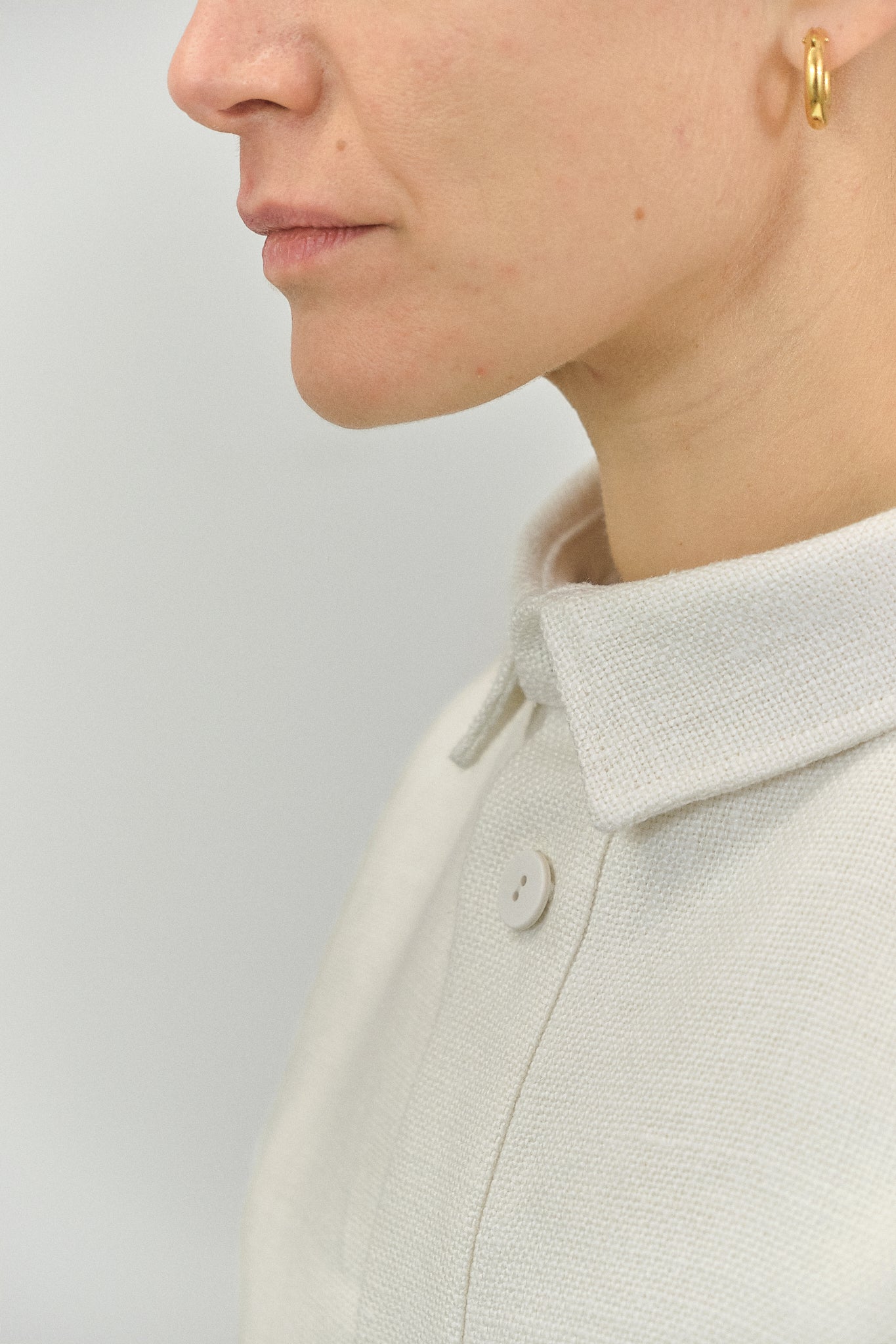 WJ01 - White Heavy Linen Working Jacket