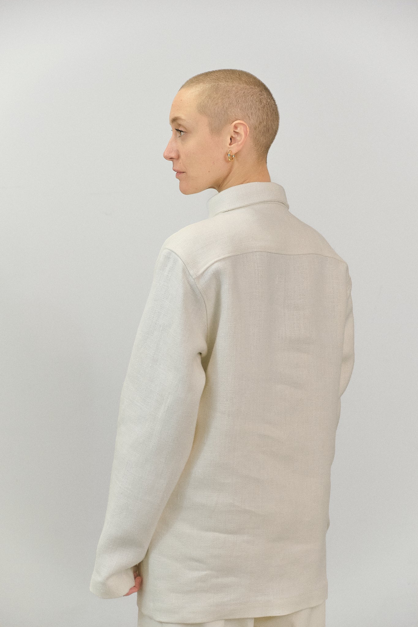 WJ01 - White Heavy Linen Working Jacket