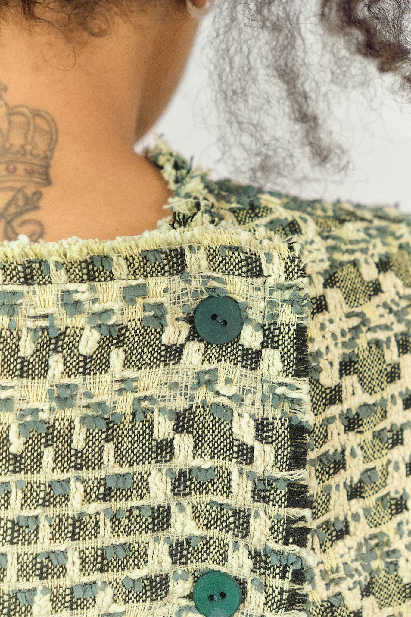TO12 - Bouclé Sleeveless Cross-Back Top