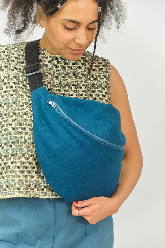 MA01 - Peacock Green Spacious Belt Bag